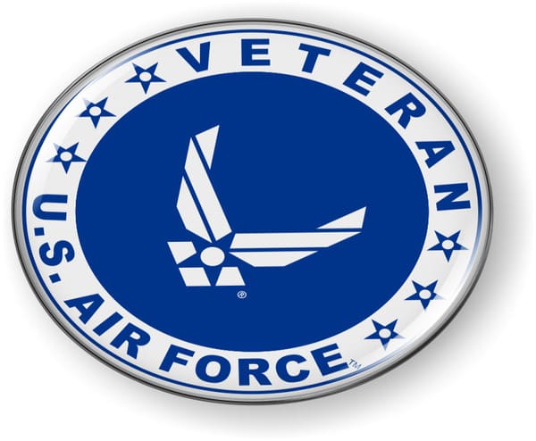 U.S. Air Force Veteran Emblem (White Wings)